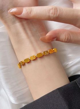 LOVE方块蛇骨手链女钛钢不掉色