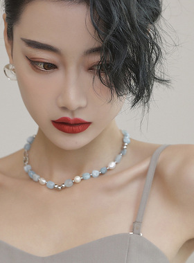 气质珍珠项链简约优雅不规则颈链
