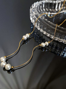 设计感轻奢天然珍珠锁骨链