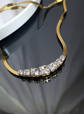 轻奢小众设计气质锆石锁骨链