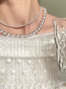 新款春季曼塔玫瑰调粉紫色珍珠项