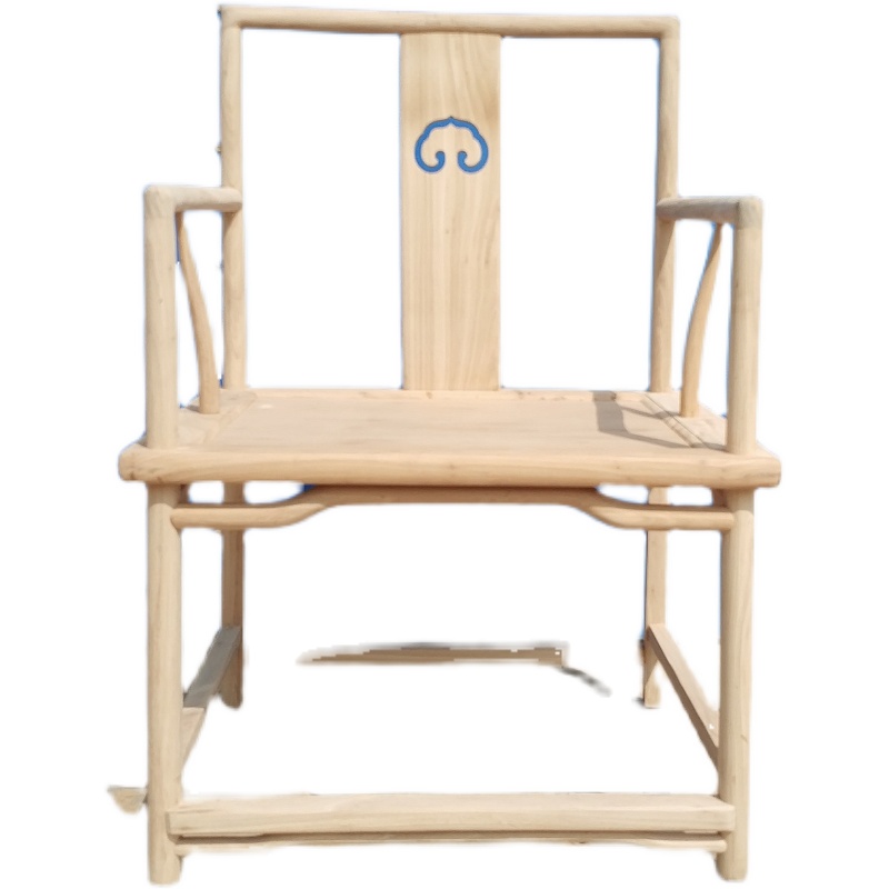 榆木圈椅围椅仿古餐椅白茬实木椅榫卯结构白胚禅椅凳子客厅餐桌椅-图3