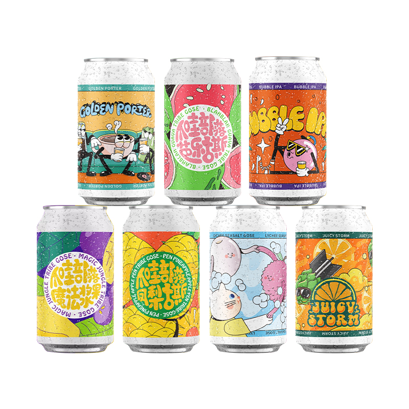 气泡实验室果雨/果汁风暴/气泡IPA/香草帝国/酒花伞兵啤酒330ml