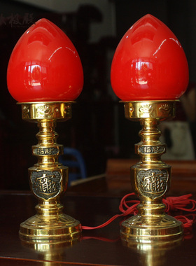 拜神纯铜招财供佛关公长明灯