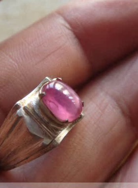 缅甸抹谷天然刚玉红宝石星光红宝7/5/3圈径17 mm戒面（R3）