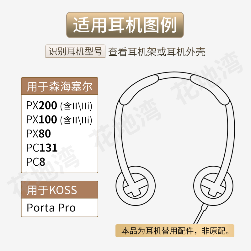 适用森海塞尔PX200耳机套PX100 80二三代海绵套KOSS PP头梁垫配件 - 图0