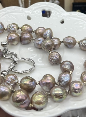 巴洛克手作项链50cm以上长，天然圆米珠异形项链手链散珠DIY系列