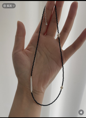 蓝色/黑色/紫/尖晶石项链女小众甜酷水晶颈链定制短款叠戴锁骨链