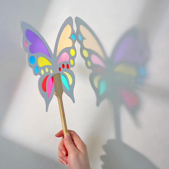 户外春天夏天装扮光影蝴蝶扇子手工diy制作彩色玻璃纸胶片材料包