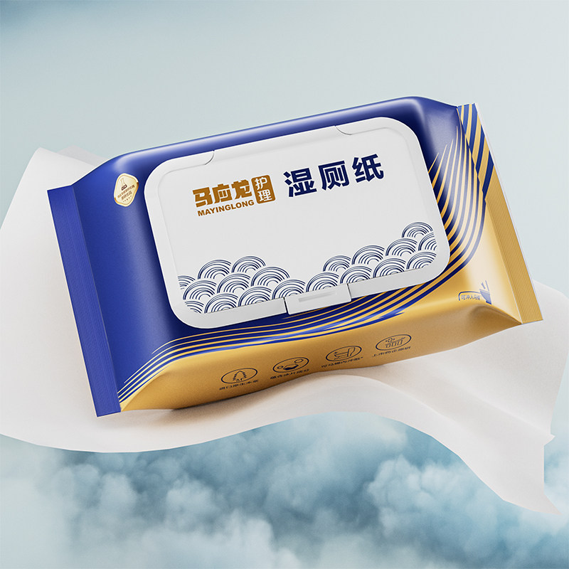 马应龙湿厕纸84抽家庭实惠装男女私处湿手纸擦屁股专用湿巾纸5包