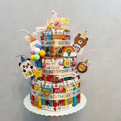小红书同款生日道具仪式感零食蛋糕diy材料插件儿童模型泡沫摆件 - 图1