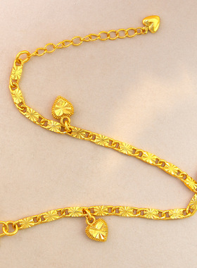 小红书新款沙金爆闪镭射爱心手链女甜美小众设计感心形手饰