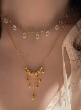 S925纯银项链星河璀璨镶满钻锆石耀眼流光轻奢高端小众级感锁骨颈