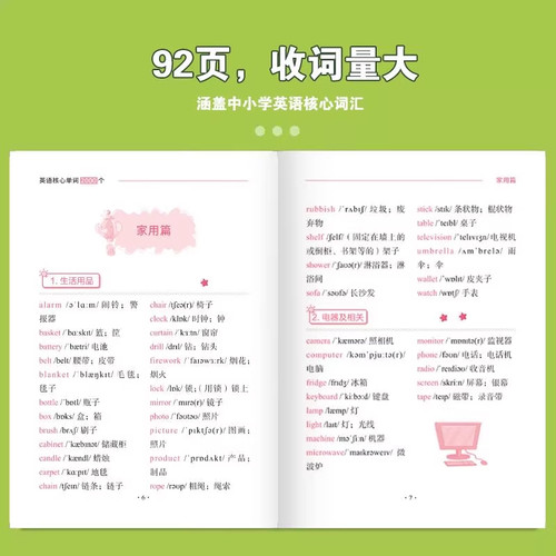 英语核心单词2000个中小学生英语自然拼读知识点速记手册中考词汇巧记提分通用版英语高频单词记背神器初中英语单词学习实用工具书 - 图3