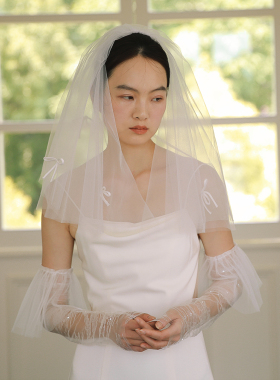结婚领证拍照新娘短头纱yesdress