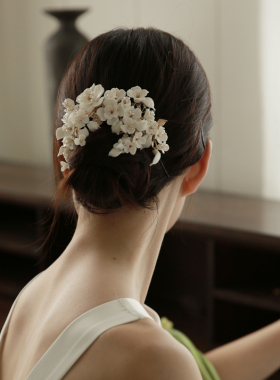 Yesdress新娘结婚重工陶花纯手工缠绕头饰