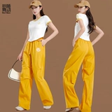 Короткий парашютист для спортзала, штаны, комплект, круглый воротник