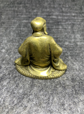 【老顽铜】实心纯铜十八罗汉黄铜十八铜人摆件铜器佛像古玩铜佛