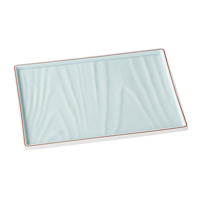 Metamine tableware imitation porcelain tableware rectangular plate commercial use