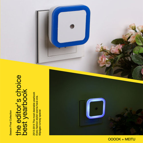 买一送一LED黄色白色蓝色暖光小夜灯 光控感应宝宝婴儿喂奶起夜灯 - 图0