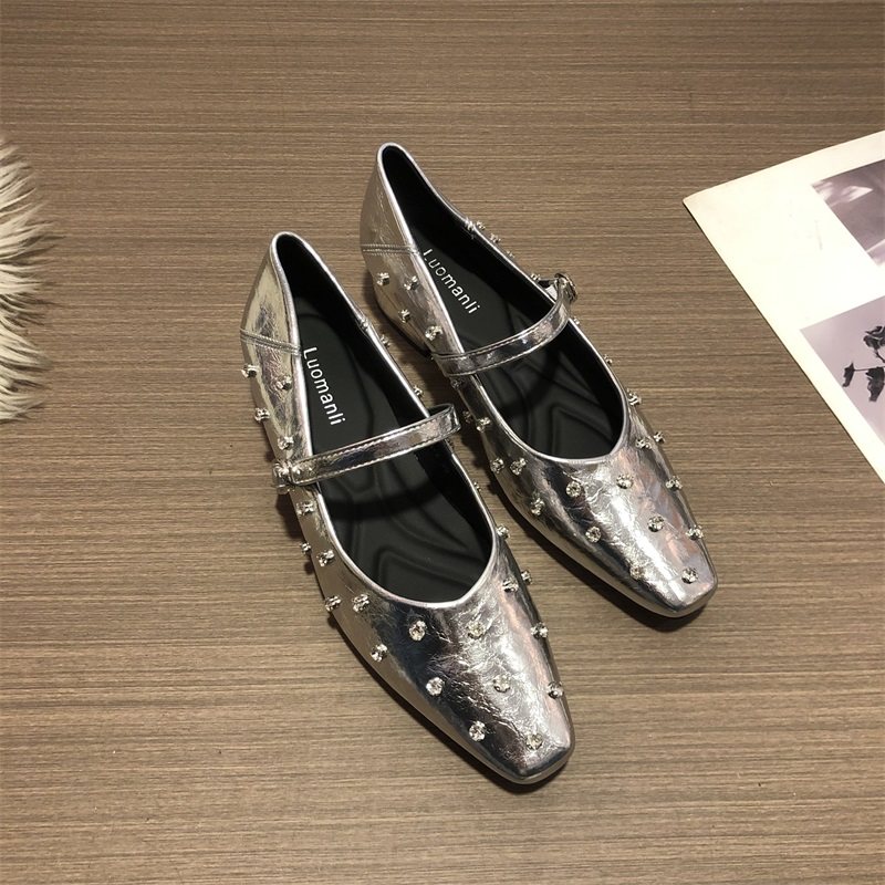 一字扣带水钻浅口单鞋平底春款玛丽珍鞋芭蕾舞鞋,淘宝优惠券,粉丝福利购,淘宝优惠卷