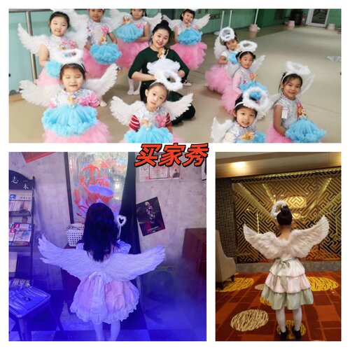 六一儿童节天使翅膀精灵装扮 演出表演道具 大中小号成人儿童通用 - 图0