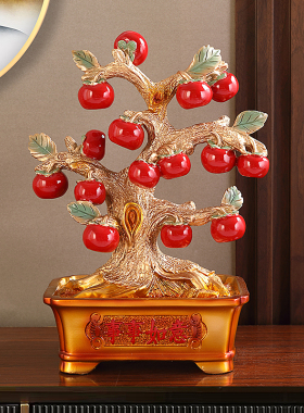 乔迁送礼玄关发财树摆件新中式