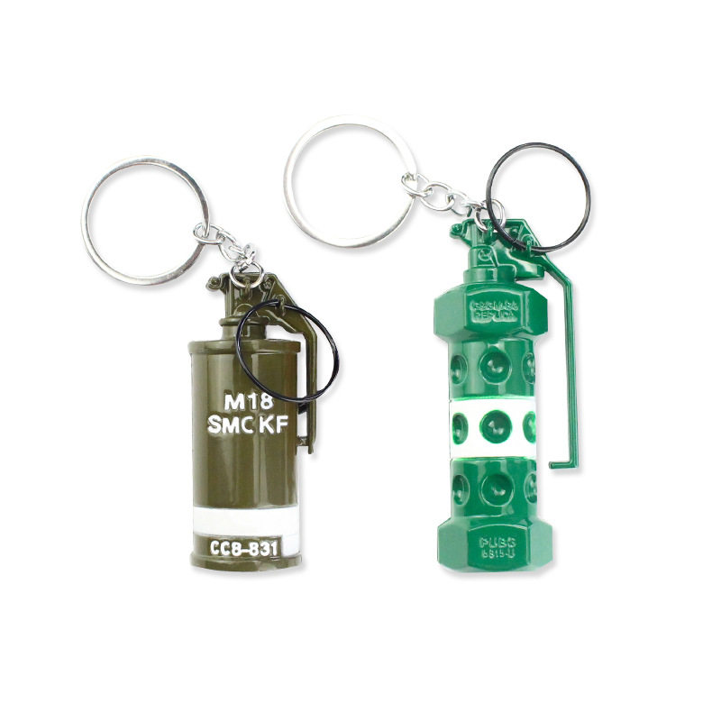 绝地求生钥匙扣绝地求生模型枪吃鸡手雷闪光弹武器钥匙扣挂件信号小枪金属玩具男