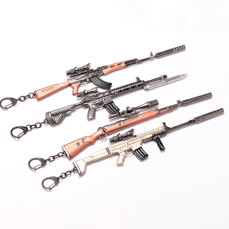 绝地求生钥匙扣绝地求生钥匙扣吃鸡游戏周边大号98K金属狙击枪模型挂件玩具枪