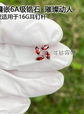 锆石花环钛合金潮流耳钉耳窝钉耳骨钉16G防过敏欧美风牛钛穿刺