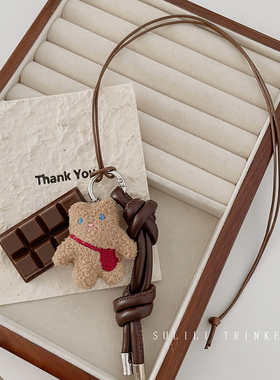 秋冬毛绒可爱卡通项链2025新款爆款时尚潮流毛衣链卫衣链个性配饰