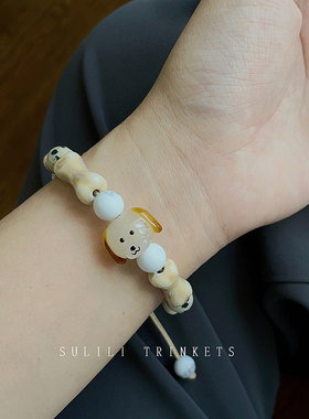 复古天然小狗童趣设计手链