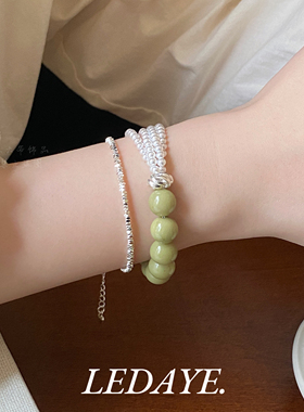 李大爷的店牛油果绿玛瑙手串