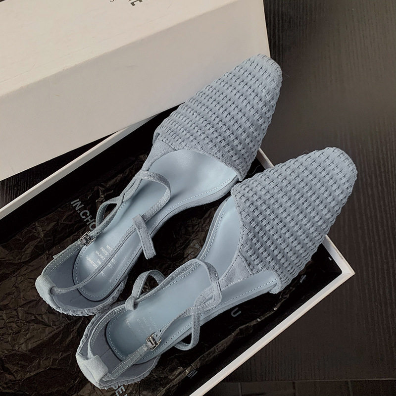 泰兰德的夏天~手工编织全羊皮真皮小猫跟包头凉鞋女单鞋高跟,淘宝优惠券,粉丝福利购,淘宝优惠卷