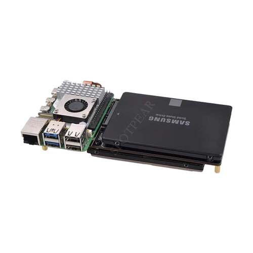 树莓派5 X1007 PCIe转2.5寸SATA HDD/SSD双硬盘扩展板 - 图0
