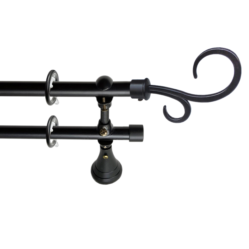 上海窗艺厂家直销窗帘杆铁艺田园风格牧羊双钩19mm黑色单双杆推荐,淘宝优惠券,粉丝福利购,淘宝优惠卷