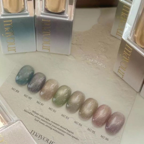 2025 韩国 Mayour 7月新色 Object 碎钻 猫眼胶 甲油胶 INS网红 - 图1