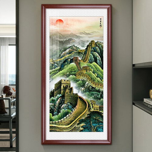 万里长城画靠山图玄关装饰画山水画客厅竖版风景壁画走廊过道挂画 - 图2