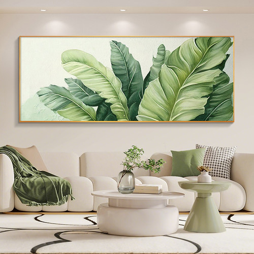 家大业大客厅装饰画现代简约沙发背景墙挂画横版绿植卧室床头壁画 - 图2