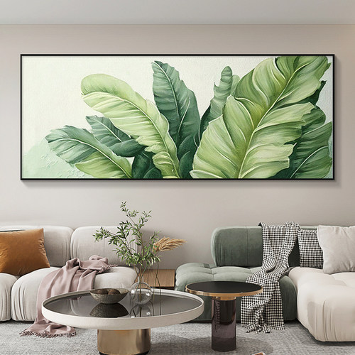 家大业大客厅装饰画现代简约沙发背景墙挂画横版绿植卧室床头壁画 - 图3