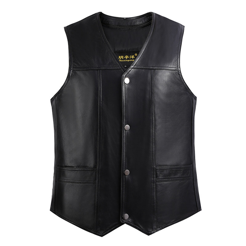 真皮马甲中老年男士秋冬加厚保暖坎肩爸爸装羊毛内胆皮毛一体马甲,淘宝优惠券,粉丝福利购,淘宝优惠卷