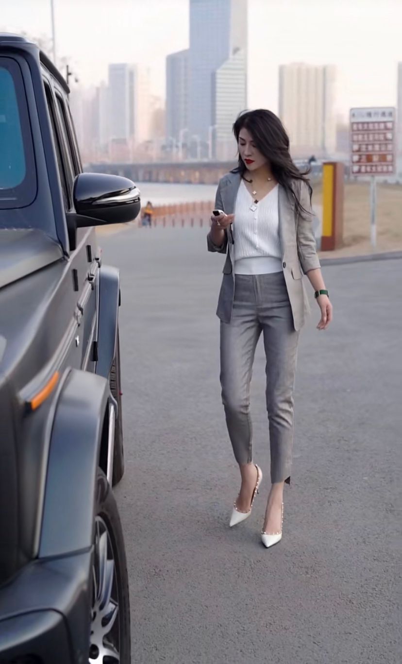 【炸街网红爆款套装】春季新款时尚女装赫本风西服外套+九分裤潮 - 图2