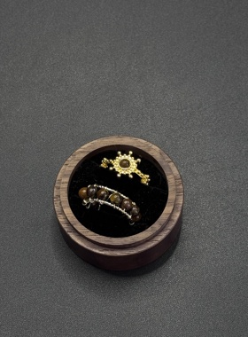 Vintage古著美拉德虎眼石戒指秋冬小众设计轻奢高级感配饰H102355