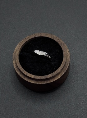 小众设计冷淡风戒指女潮简约个性指纹素圈情侣戒食指环P10552