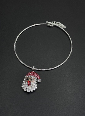 Vintage古著欧美满钻圣诞节欧美高级感晚会派对轻奢锁骨链B121456