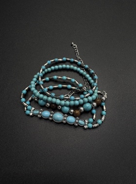 Vintage古著复古串珠装饰搭配2025年新款小众设计链条配饰P90554