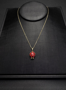 Vintage古著设计感古早风瓢虫项链