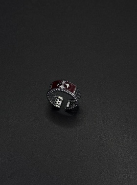 手工珐琅滴釉甜酷辣妹十字架叠戴指环戒嘻哈个性戒指B10751