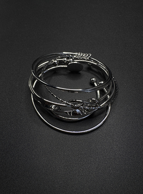 Vintage古着设计感古早风独特小众手镯套装 H62057