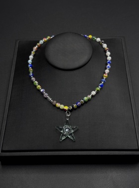 Y2K重工星星吊坠锁骨链女小众个性设计感甜酷时尚百搭项链R82952